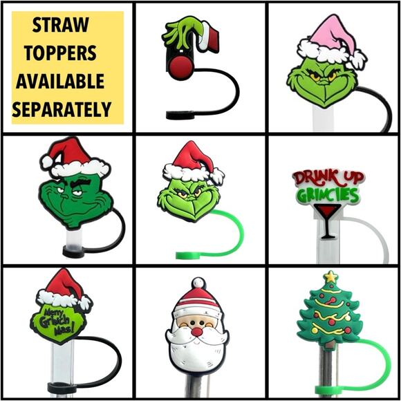 #66 Christmas Mean one Straw Topper: Silicone Straw Charm Merry Grinchmas $6 - Picture 8 of 8
